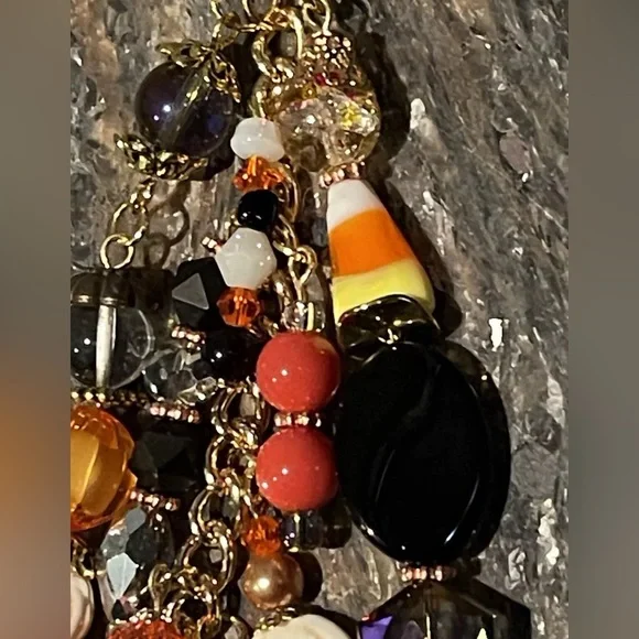 ORIGINAL Pumpkin Candy Corn Alien Skull Handbag Jewelry Halloween Bag Charm NEW - Picture 8 of 13